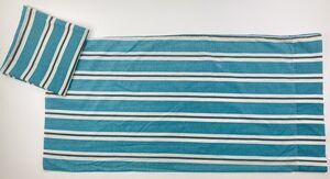 2 Westpoint Stevens King Teal Green & white Striped pillowcase Vintage 80s Black